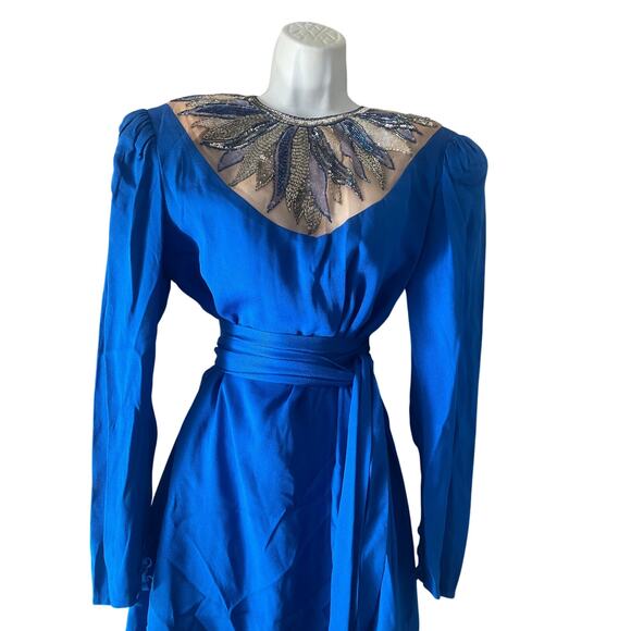 Francesca Of Damon For Starington Silk‎ Beaded Dress - Picture 2 of 6